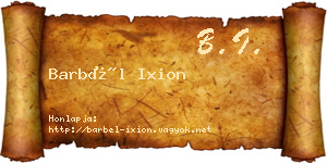 Barbél Ixion névjegykártya